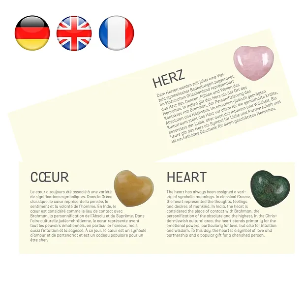 Cuore (cuore tascabile), pietre miste, 3,3 x 3,8 cm (36 pz./ UC) | Marco Schreier