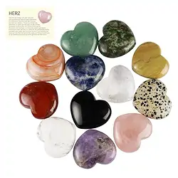 0500020351 Heart (pocket heart), mixed stone types, 3.3 x 3.8 cm (36 pcs./ PU) | Marco Schreier