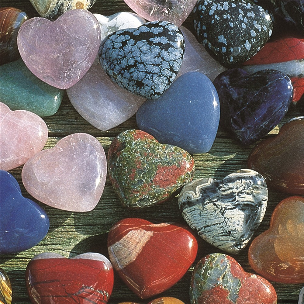 Herz bauchig, gemischte Steinsorten, 4,5cm (50 St./VE) | Marco Schreier