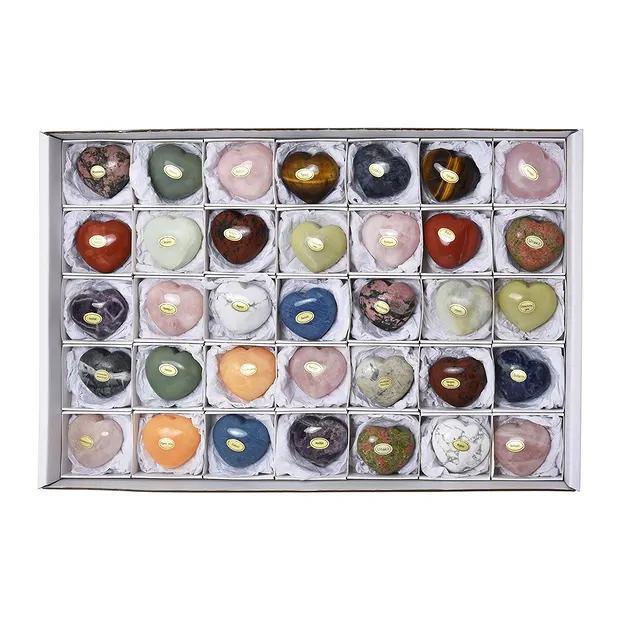 Hearts colorful, 4,5 x 4,0cm (35 pcs./ PU) | wholesaler gems & healing stones