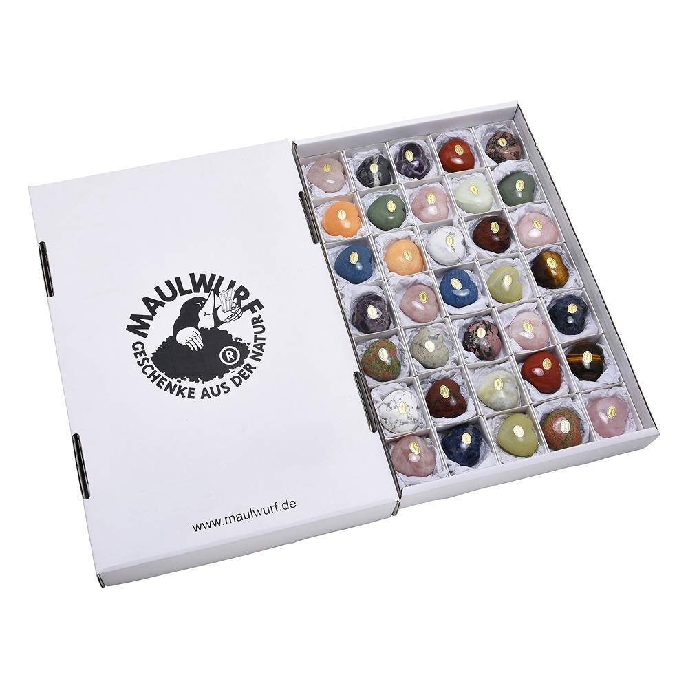 Hearts colorful, 4,5 x 4,0cm (35 pcs./ PU) | wholesaler gems & healing stones