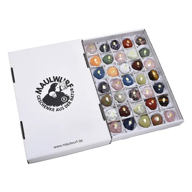 Hearts colorful, 4,5 x 4,0cm (35 pcs./ PU) | wholesaler gems & healing stones