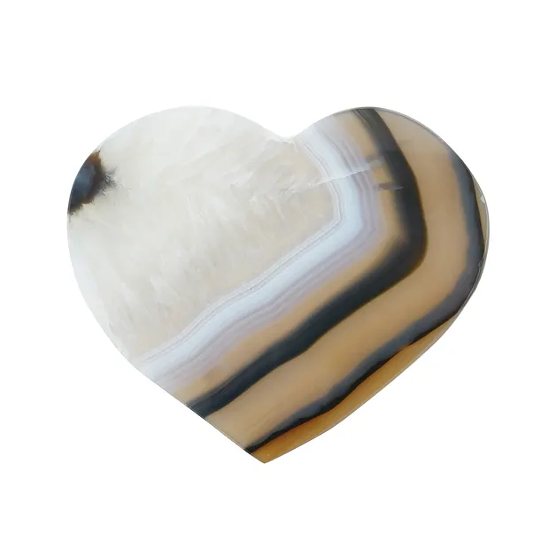 Corazón plano, Ágata, 10cm | piedras preciosas, piedras curativas y joyería