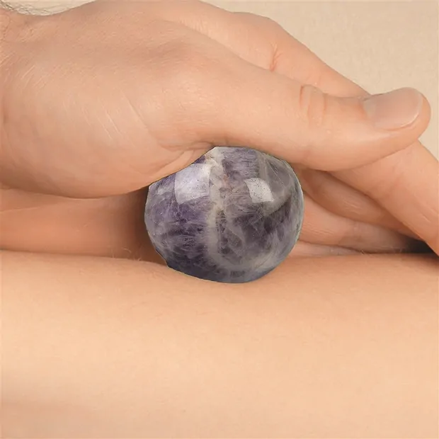 Boule de massage améthyste, 4,0cm, dans une boîte cadeau | Marco Schreier