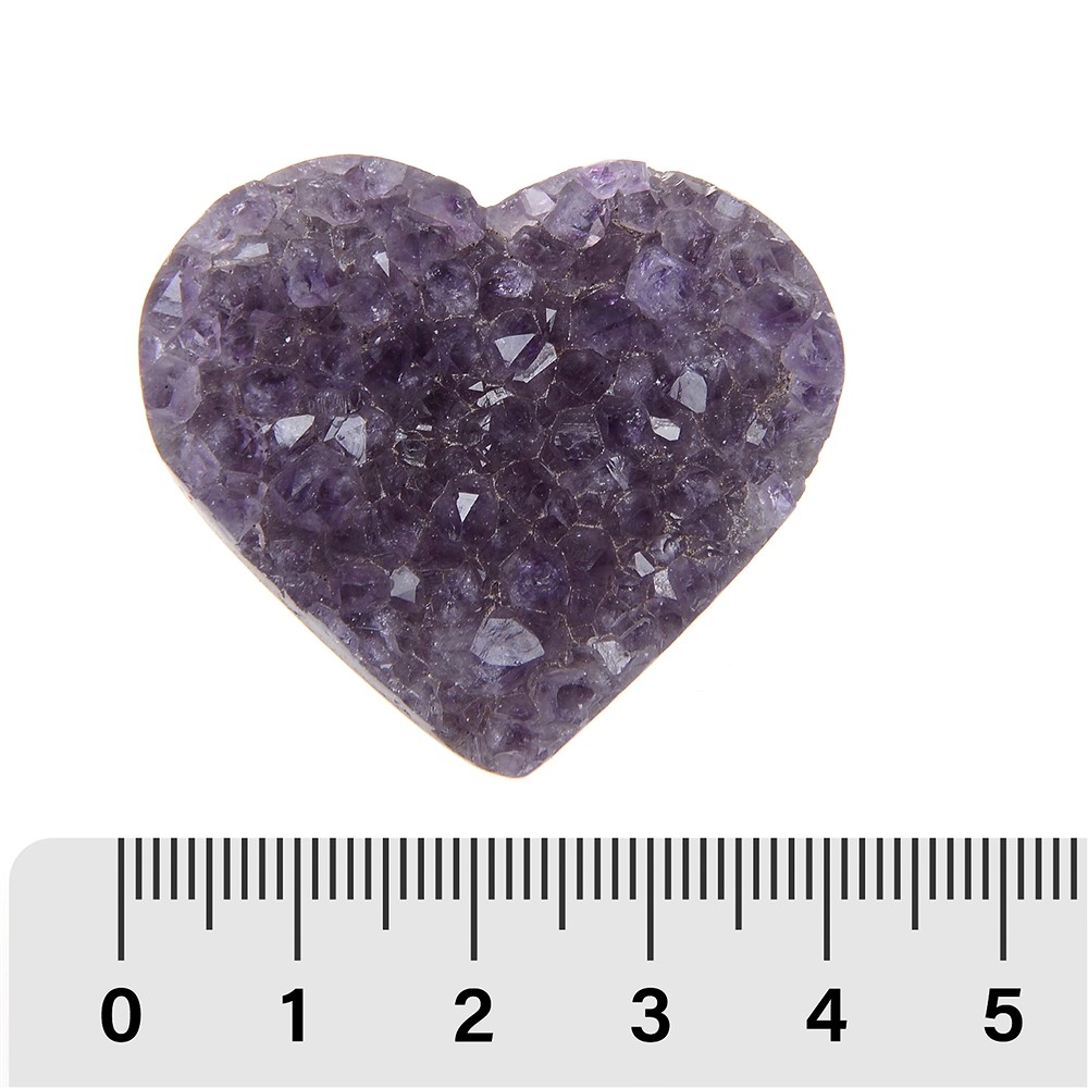 Heart Amethyst Druzy A, 4,0cm (4 pcs./ PU) | wholesaler gems & healing stones