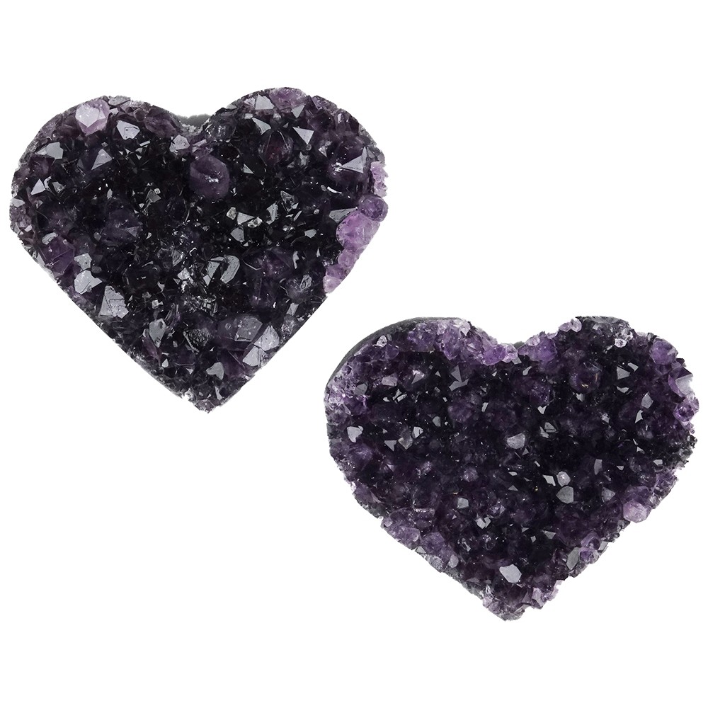 Heart Amethyst Druzy A, 4,5cm (8 pcs./ PU) | wholesaler gems & healing stones