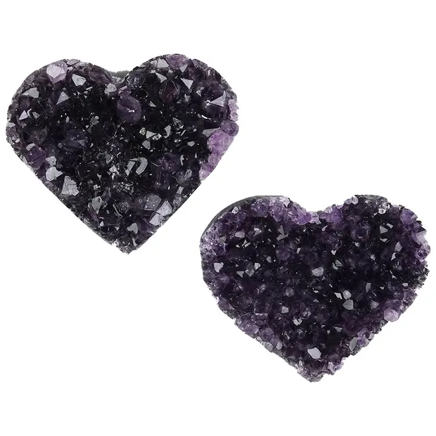 Cuore Ametista Druzy A, 4,5 cm (8 pz./ UC) | grossista gemme e pietre curative