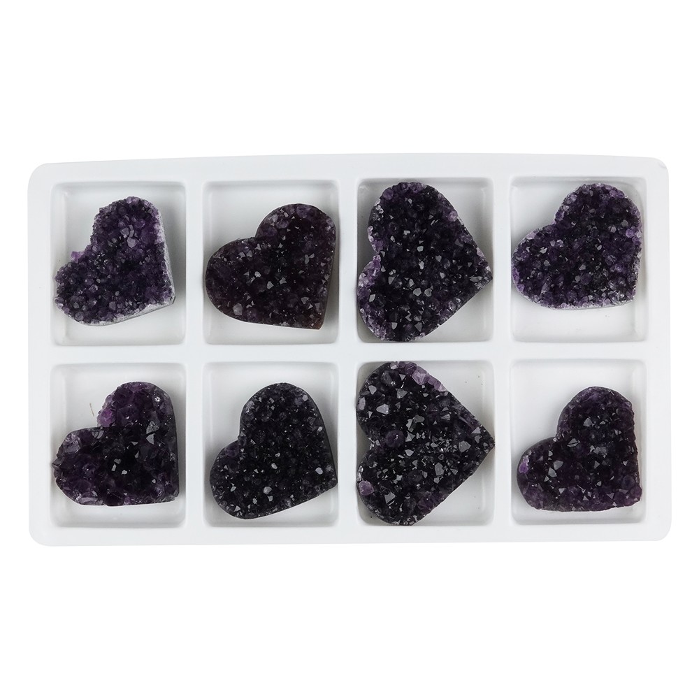 Heart Amethyst Druzy A, 4,5cm (8 pcs./ PU) | wholesaler gems & healing stones