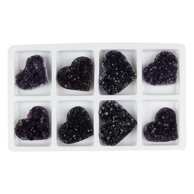 Corazón Amatista Druzy A, 4,5cm (8 pzs./VE) | Marco Schreier