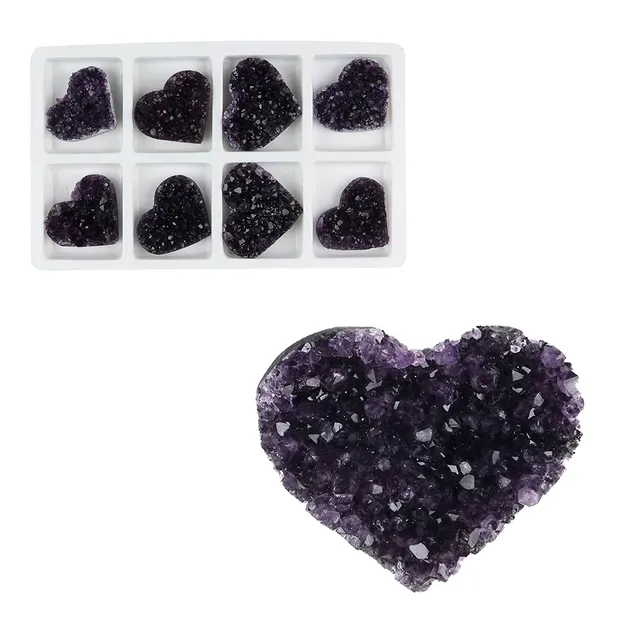 Corazón Amatista Druzy A, 4,5cm (8 pzs./VE) | Marco Schreier