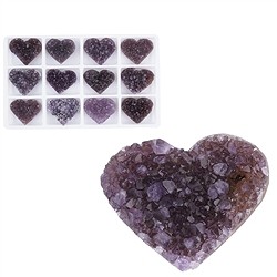 0501201212 Heart Amethyst Druzy B, 4,0cm (12 pcs./ PU) | wholesaler gems & healing stones