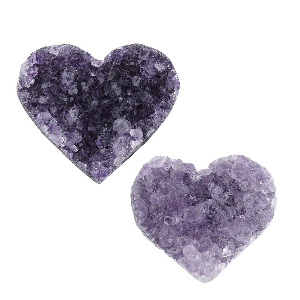 Heart Amethyst Druzy C, 4,0cm (12 pcs./ PU) | wholesaler gems & healing stones