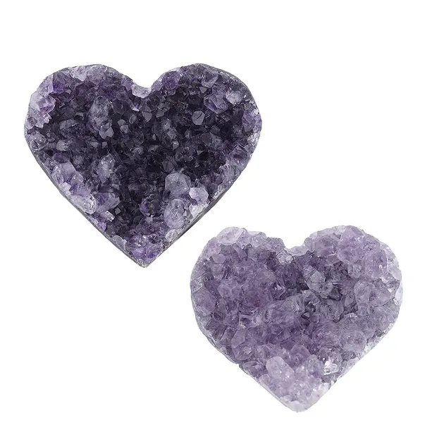 Cuore Ametista Druzy C, 4,0cm (12 pz./ UC) | grossista gemme e pietre curative