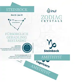 inu! Zodiac Crystal Steinbock/Amethyst | Edelsteine, Heilsteine & Schmuck-Handel