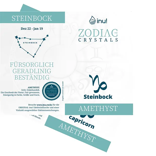 inu! Zodiac Crystal Steinbock/Amethyst | Edelsteine, Heilsteine & Schmuck-Handel