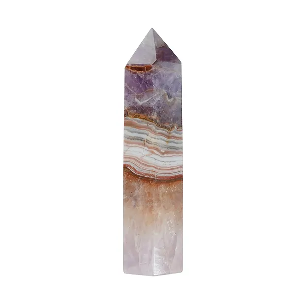 Spitze Amethyst mit Achatband, 9,0cm | Schreier Edelsteine, Heilsteine & Schmuck