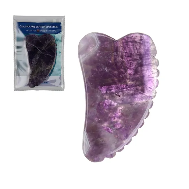 Gua Sha Ametista con denti | gemme, pietre curative e gioielli all'ingrosso