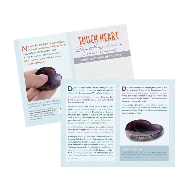 Touch Heart Amethyst mit Beileger in Pouch | GH Edelsteine, Heilsteine & Schmuck