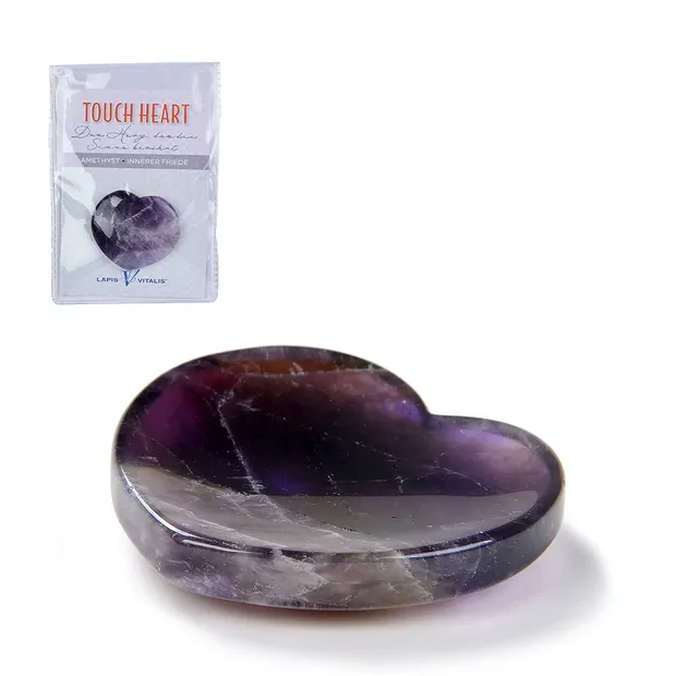 Touch Heart Amethyst mit Beileger in Pouch | GH Edelsteine, Heilsteine & Schmuck