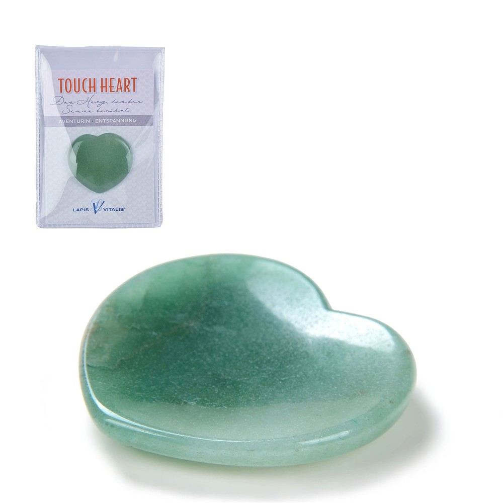 Touch Heart Aventurine with insert in pouch | wholesaler gems & healing stones