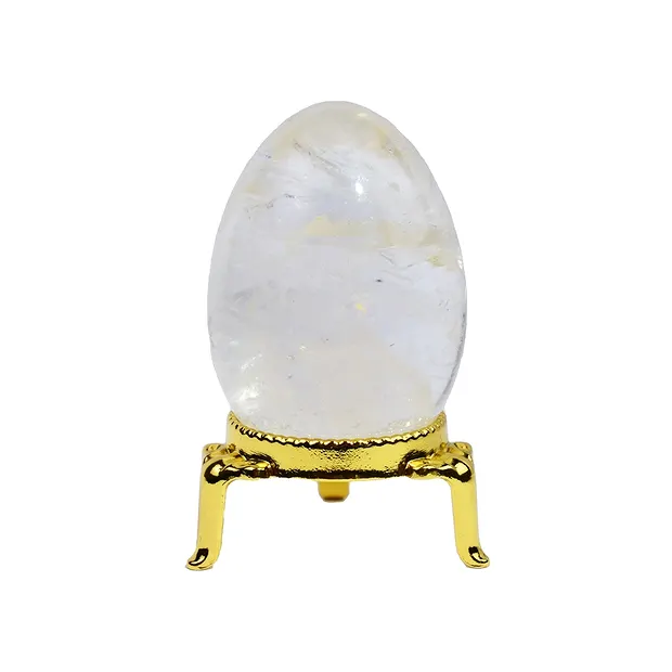 Huevo de cristal de roca, 5,0 cm, con caja de regalo y soporte | Marco Schreier
