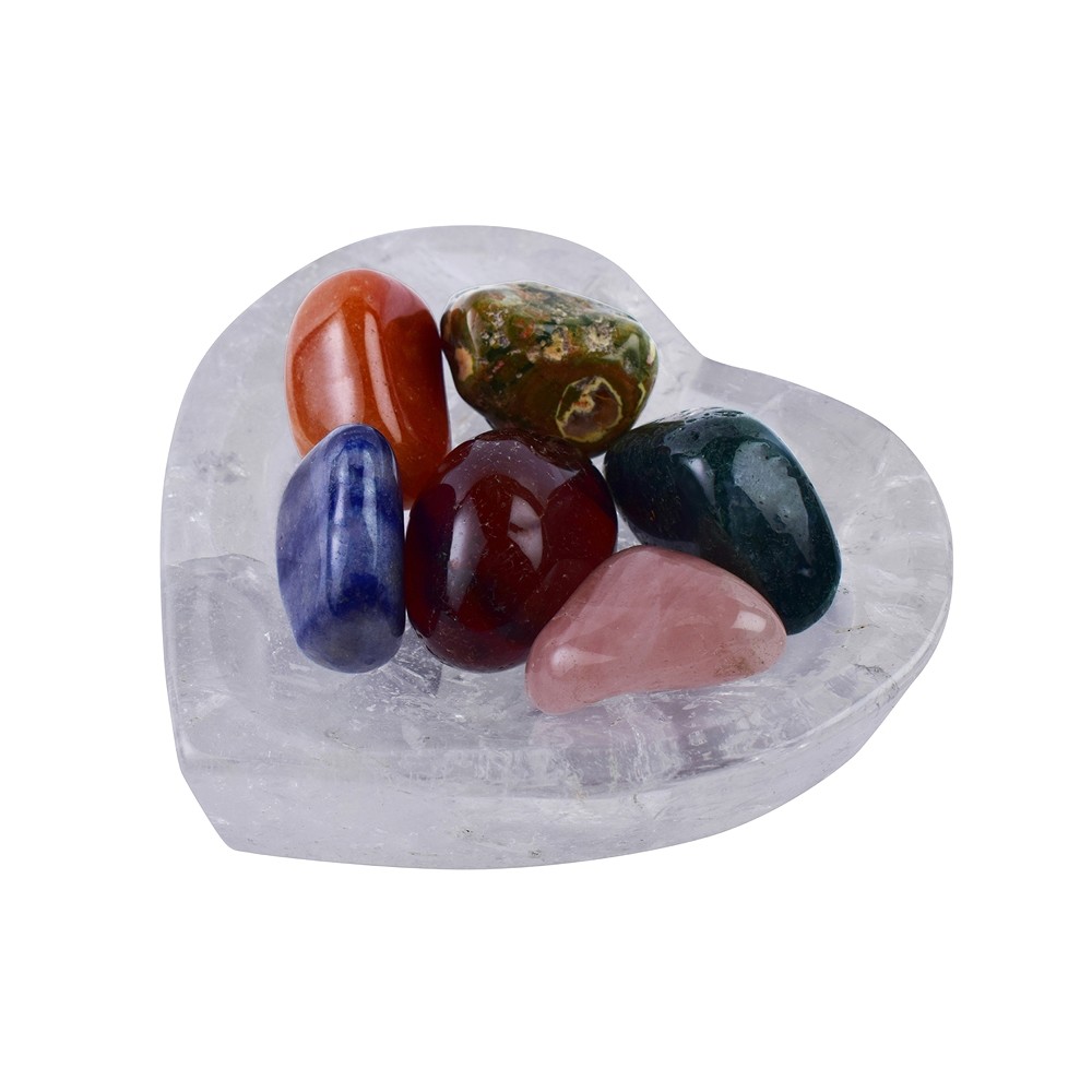 Rock Crystal Heart Bowl, 10cm | minerals trade - gems, healing stones &amp; jewelry