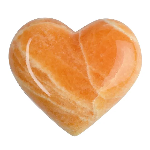 Cœurs bombés, calcite (orange), 10cm | Marco Schreier