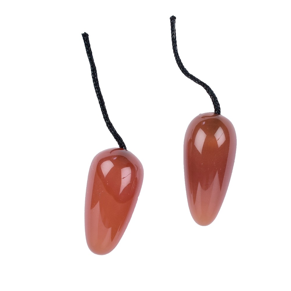 Ohr-Oliven Carneol (gebr.), mit Infoblatt, in Pouch | Marco Schreier