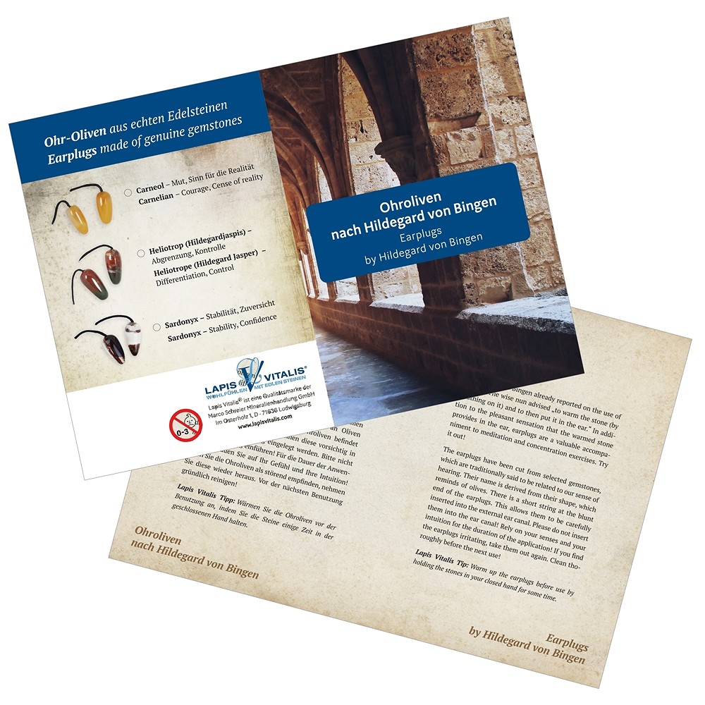 Ohr-Oliven Carneol (gebr.), mit Infoblatt, in Pouch | Marco Schreier