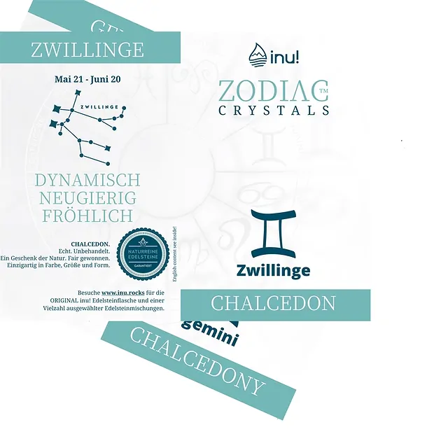 inu! Cristallo zodiacale Gemelli/Calcedonio | grossista gemme e pietre curative