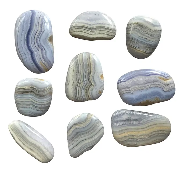 Blue Lace Agate Corner Stones (100g/ PU) | wholesaler gems & healing stones