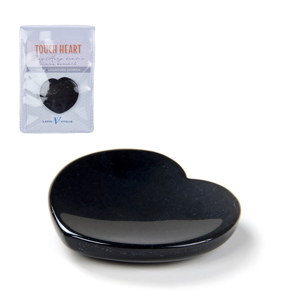 Touch Heart Onyx with insert in pouch | wholesale gems, healing stones & jewelry