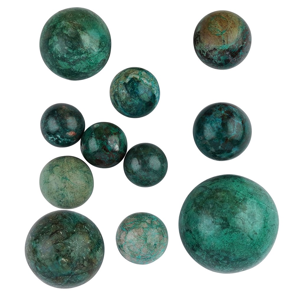 Chrysocolla balls (stab.), mixed (0.5kg/ PU) | wholesaler gems & healing stones