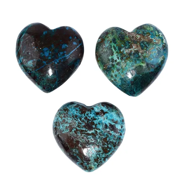 Heart, Chrysocolla (stab.), 03cm | wholesaler gems, healing stones & jewelry