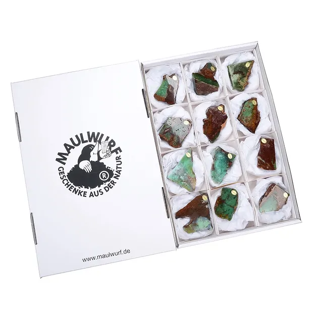 One side polished pieces Chrysoprase, 06 - 09cm (12 pcs./ PU) | Marco Schreier