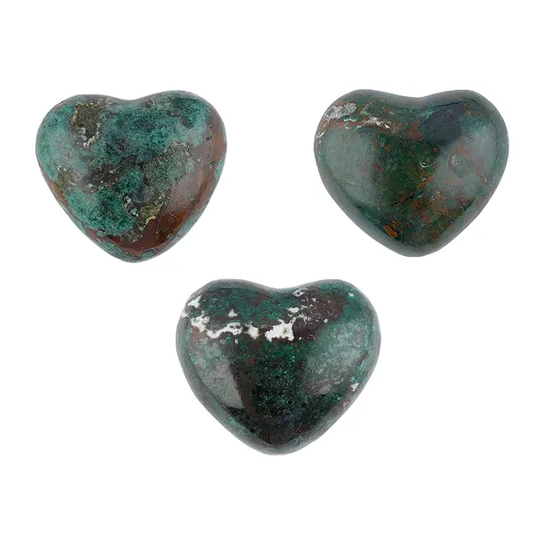Herz bauchig, Chrysocoll-Cuprit, 4,5cm | Edelsteine, Heilsteine & Schmuck-Handel