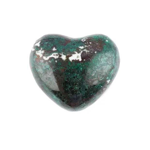 Herz bauchig, Chrysocoll-Cuprit, 4,5cm | Edelsteine, Heilsteine & Schmuck-Handel