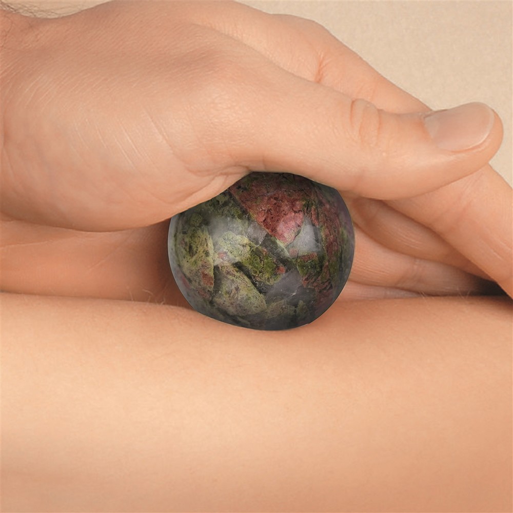 Palla da massaggio Unakite, 4,0 cm, in confezione regalo | Marco Schreier