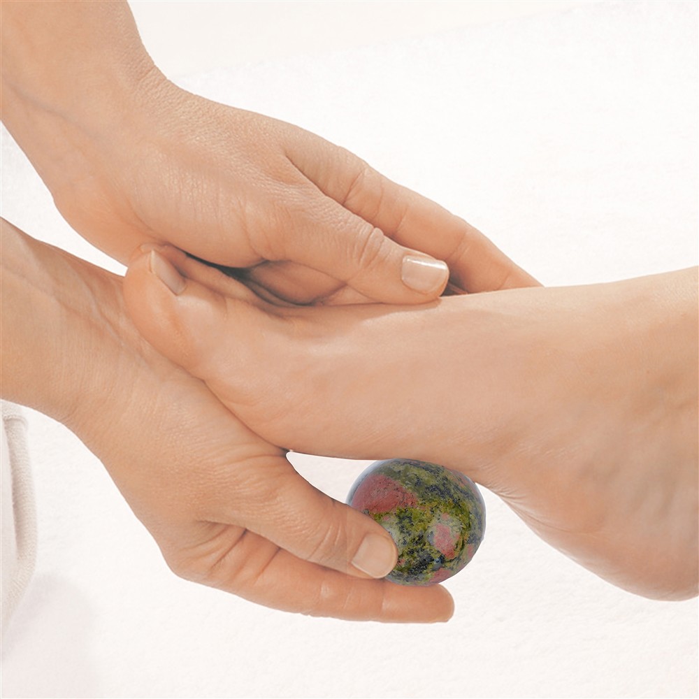 Palla da massaggio Unakite, 4,0 cm, in confezione regalo | Marco Schreier