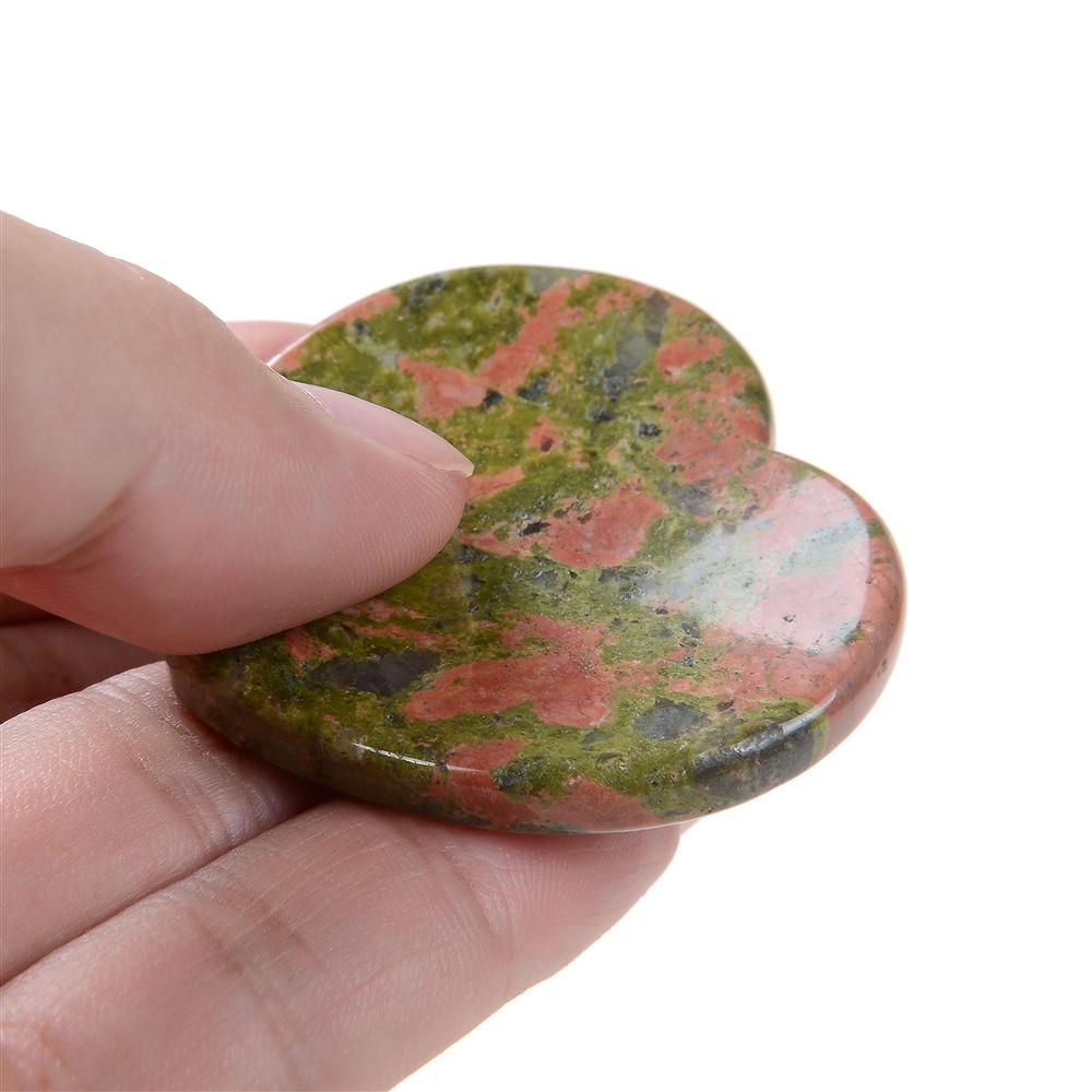 Touch Heart Unakite with insert in pouch | wholesaler gems & healing stones