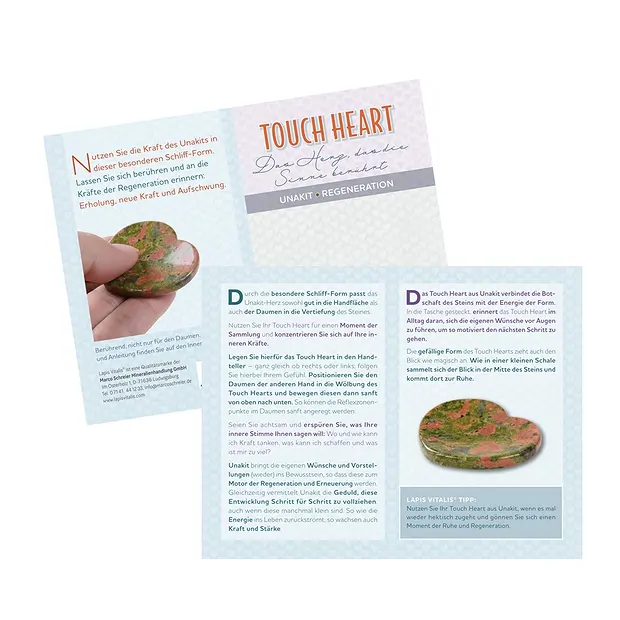 Touch Heart Unakite con inserto in astuccio | grossista gemme e pietre curative