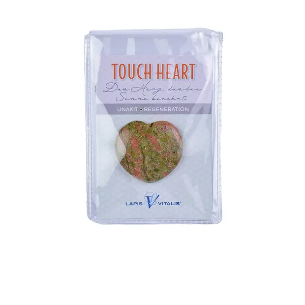 Touch Heart Unakite con inserto in astuccio | grossista gemme e pietre curative
