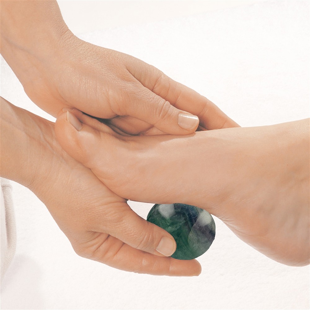 Pelota de masaje de fluorita, 3,8-4,5 cm, en caja de regalo | Marco Schreier