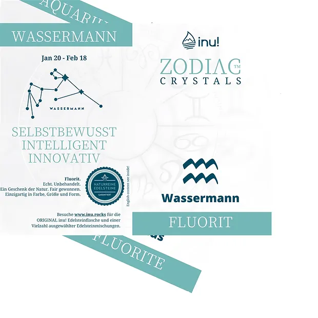 inu! Zodiac Crystal Wassermann/Fluorit | Edelsteine, Heilsteine & Schmuck-Handel