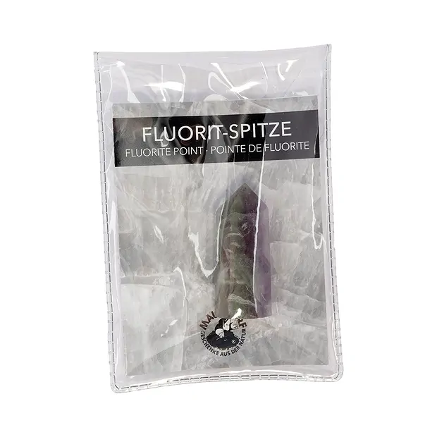 Punta de fluorita, 4,0 cm, con inserto en bolsa | Marco Schreier