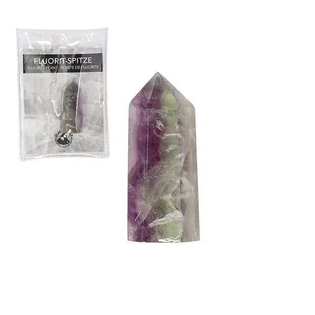 Spitze Fluorit, 4,0cm, mit Beileger in Pouch | Edelsteine, Heilsteine & Schmuck