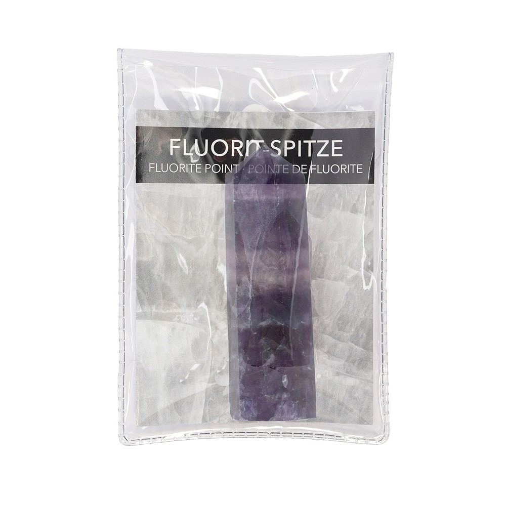 Point fluorite, 6.0cm, with insert in pouch | wholesaler gems & healing stones