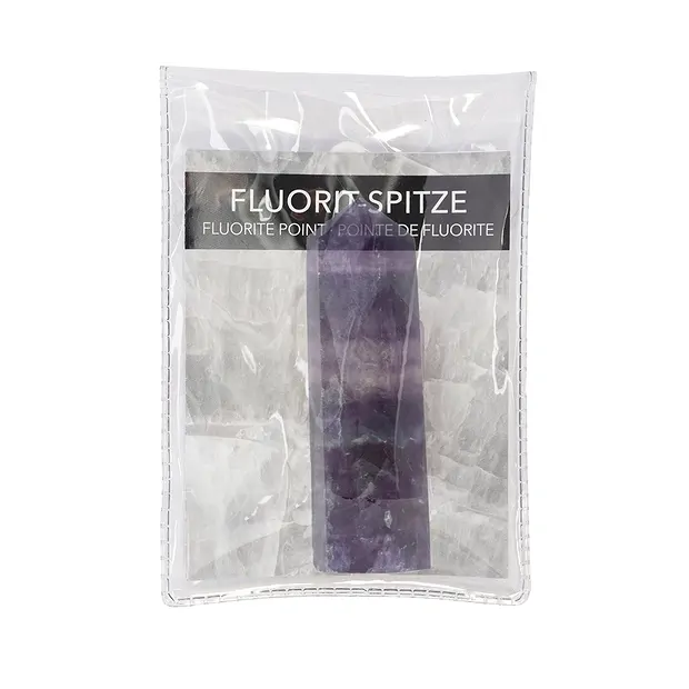 Point fluorite, 6.0cm, with insert in pouch | wholesaler gems & healing stones