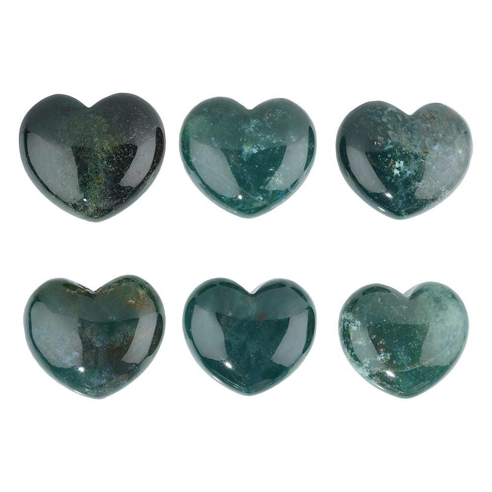 Puffy heart, Heliotrope (Bloodstone), 4.5cm | wholesaler gems & healing stones