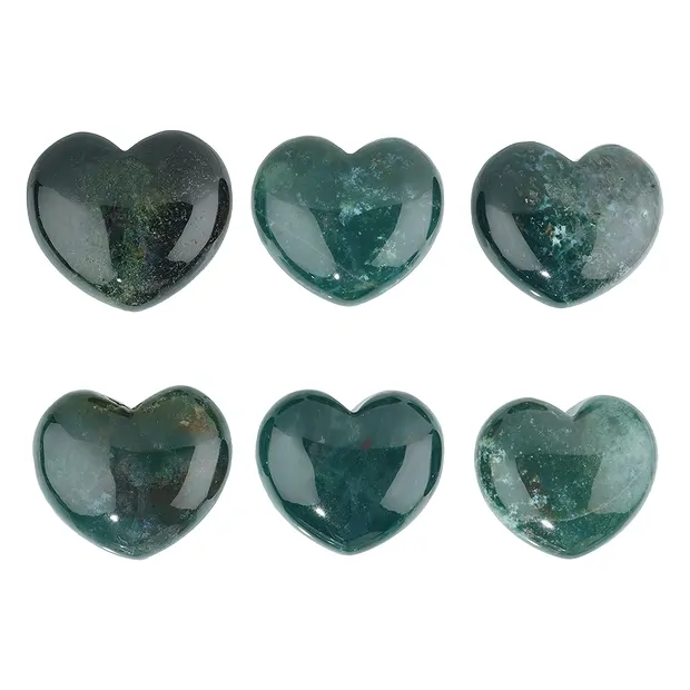 Puffy heart, Heliotrope (Bloodstone), 4.5cm | wholesaler gems & healing stones